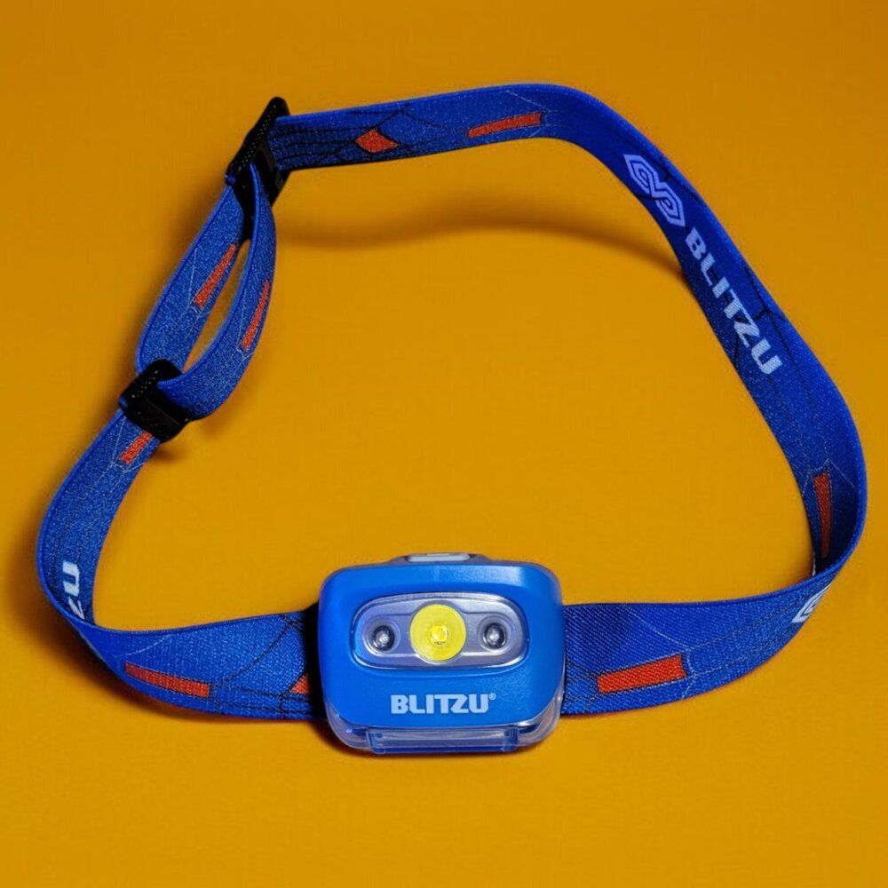 BLITZU Hands-Free Headlamp, Blue, 165 Lumen, Battery Powered, Waterproof